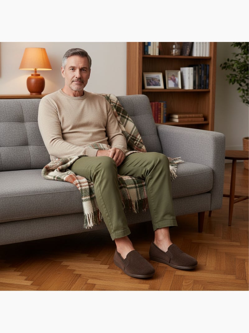Ozabi pantoufles charentaises homme fabriquées en espagne, effet structuré Marron clair - Kiabi
