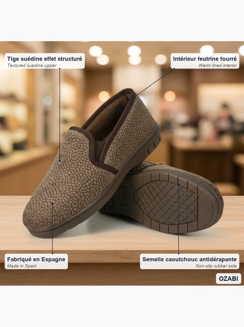 Ozabi pantoufles charentaises homme fabriquées en espagne, effet structuré - Kiabi Ozabi pantoufles charentaises homme fabriquées en espagne, effet structuré - Kiabi