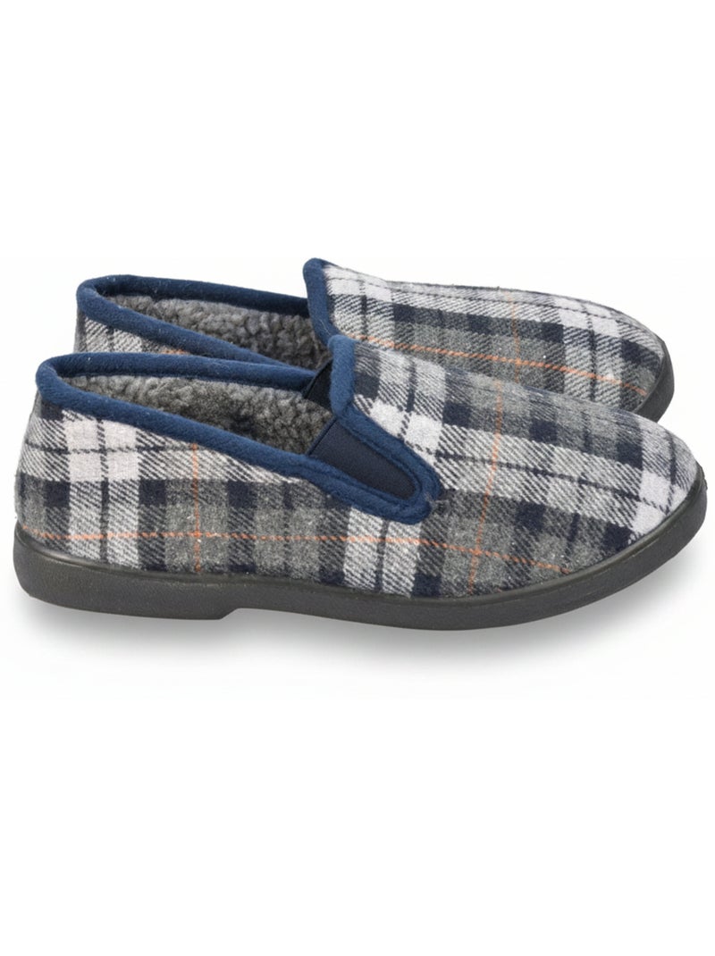 Ozabi pantoufles charentaises homme fourrées semelle antidérapante Bleu marine - Kiabi