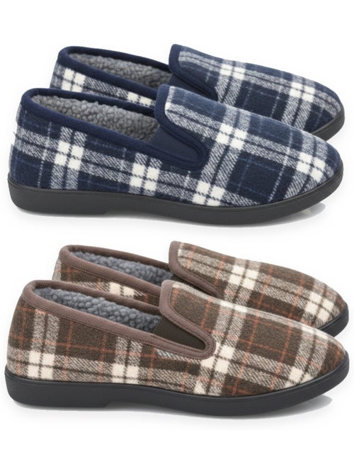 Ozabi pantoufles charentaises homme pack de 2 paires semelle antidérapante - Kiabi Ozabi pantoufles charentaises homme pack de 2 paires semelle antidérapante - Kiabi