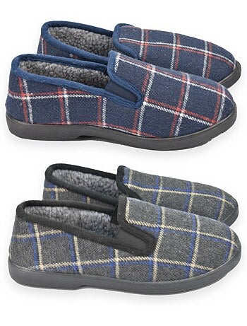 Ozabi pantoufles charentaises homme pack de 2 paires semelle antidérapante