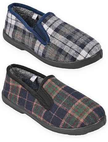 Ozabi pantoufles charentaises homme pack de 2 paires semelle antidérapante