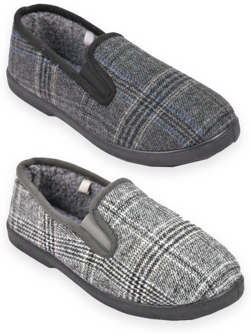 Ozabi pantoufles charentaises homme pack de 2 paires semelle antidérapante - Kiabi Ozabi pantoufles charentaises homme pack de 2 paires semelle antidérapante - Kiabi