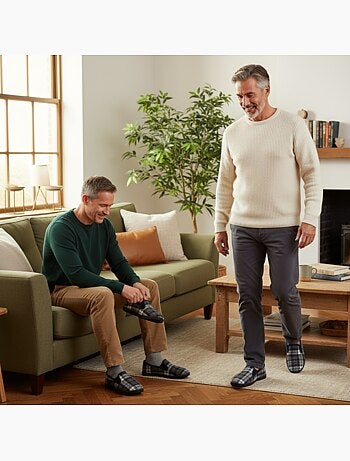Ozabi pantoufles charentaises homme pack de 2 paires semelle antidérapante