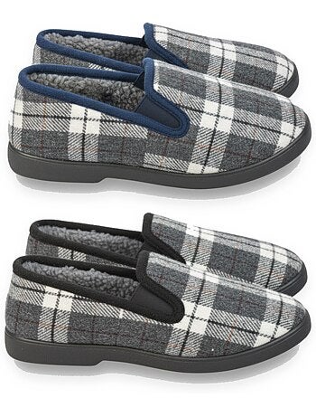 Ozabi pantoufles charentaises homme pack de 2 paires semelle antidérapante