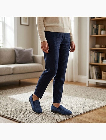 OZABI Pantoufles Femme Charentaises Chaudes Fourrées Semelle Antidérapante