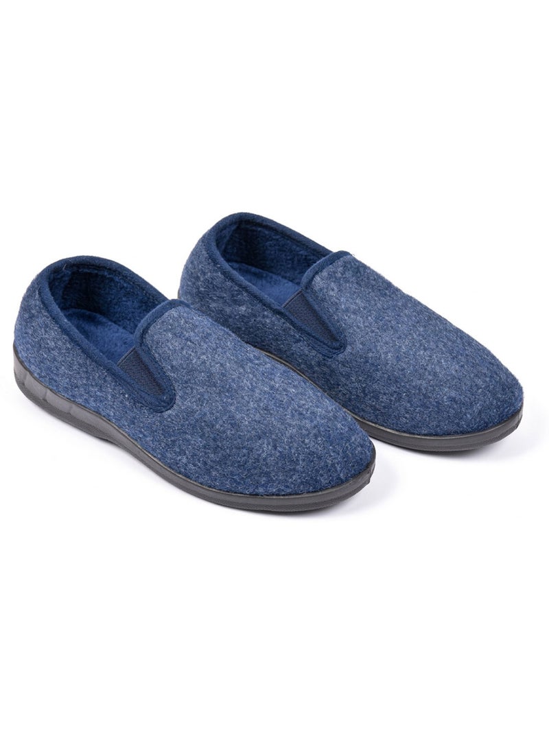 OZABI Pantoufles Femme Charentaises Chaudes Fourrées Semelle Antidérapante Bleu - Kiabi