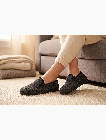 OZABI Pantoufles Femme Charentaises Chaudes Fourrées Semelle Antidérapante
