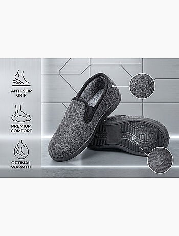 OZABI Pantoufles Femme Charentaises Chaudes Fourrées Semelle Antidérapante