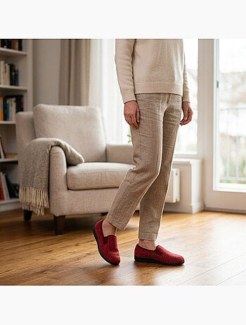 OZABI Pantoufles Femme Charentaises Chaudes Fourrées Semelle Antidérapante