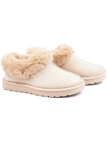 Ozabi pantoufles femme hiver scandinave, semelle crantée intérieur extérieur