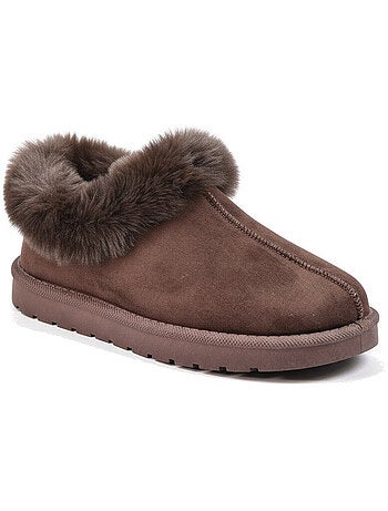 Ozabi pantoufles femme hiver scandinave, semelle crantée intérieur extérieur