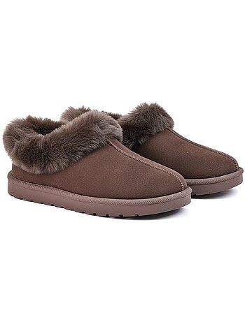Ozabi pantoufles femme hiver scandinave, semelle crantée intérieur extérieur
