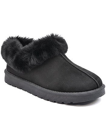 Ozabi pantoufles femme hiver scandinave, semelle crantée intérieur extérieur