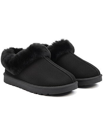 Ozabi pantoufles femme hiver scandinave, semelle crantée intérieur extérieur
