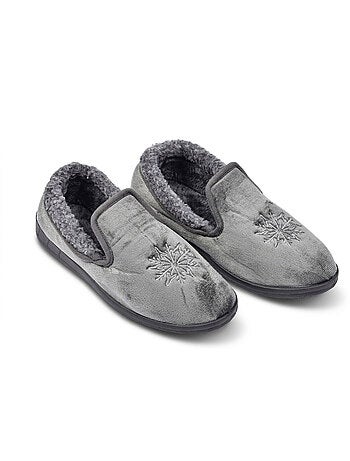 OZABI Pantoufles Femme Velours Charentaises Chaudes Antidérapantes