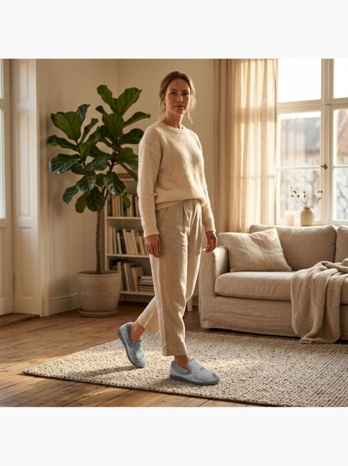 OZABI Pantoufles Femme Velours Charentaises Chaudes Antidérapantes - Kiabi