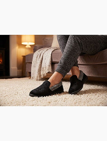 OZABI Pantoufles Femme Velours Charentaises Chaudes Antidérapantes