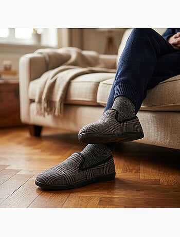 OZABI Pantoufles Homme Charentaises Chaudes Antidérapantes