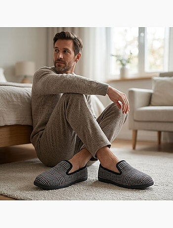 OZABI Pantoufles Homme Charentaises Chaudes Antidérapantes