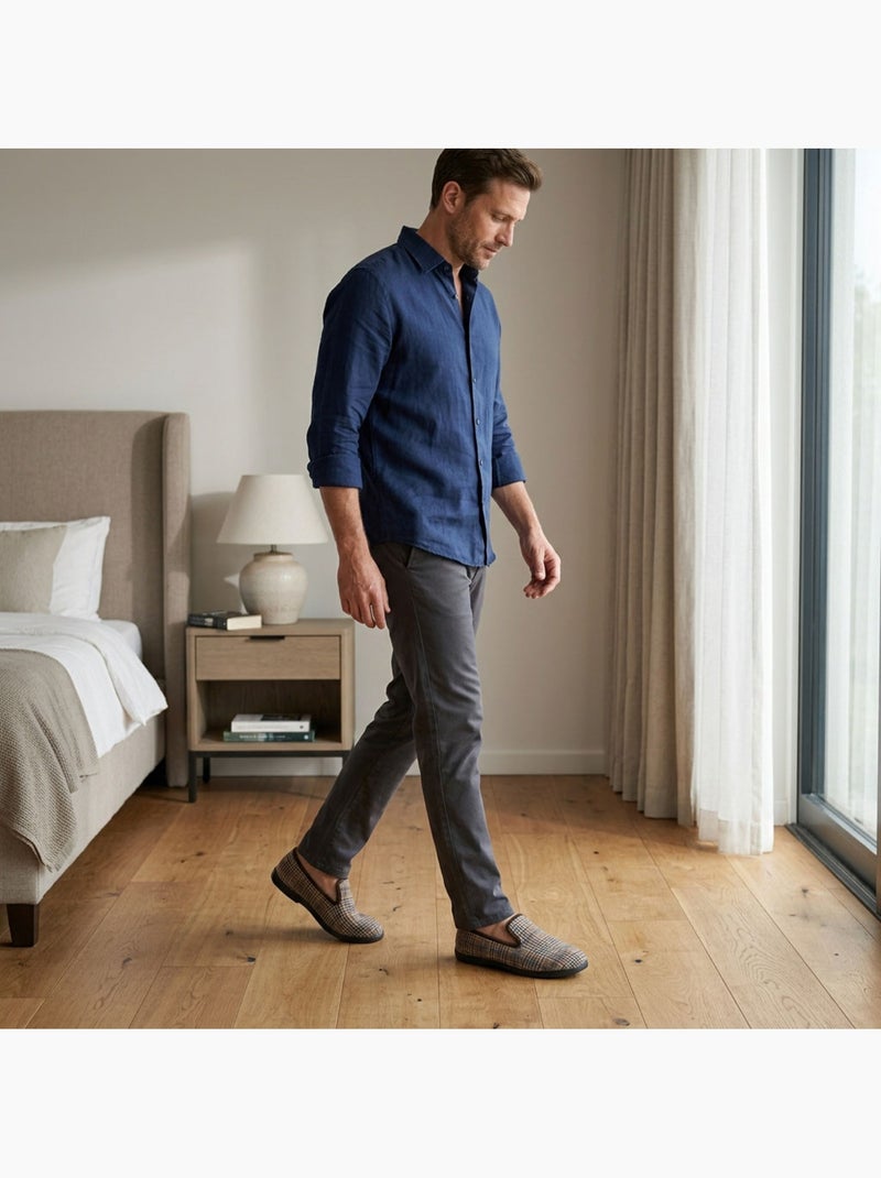 OZABI Pantoufles Homme Charentaises Chaudes Antidérapantes Marron - Kiabi
