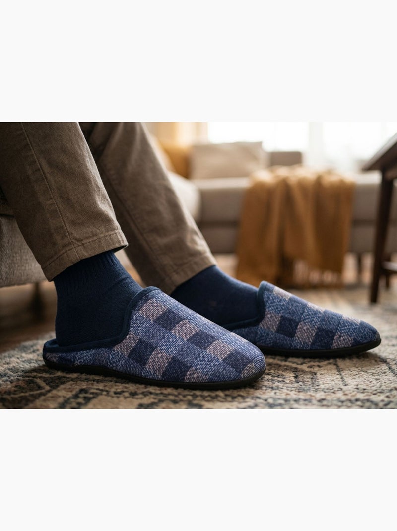 OZABI Pantoufles Homme Mule Chaudes Antiderapantes Confort Bleu - Kiabi