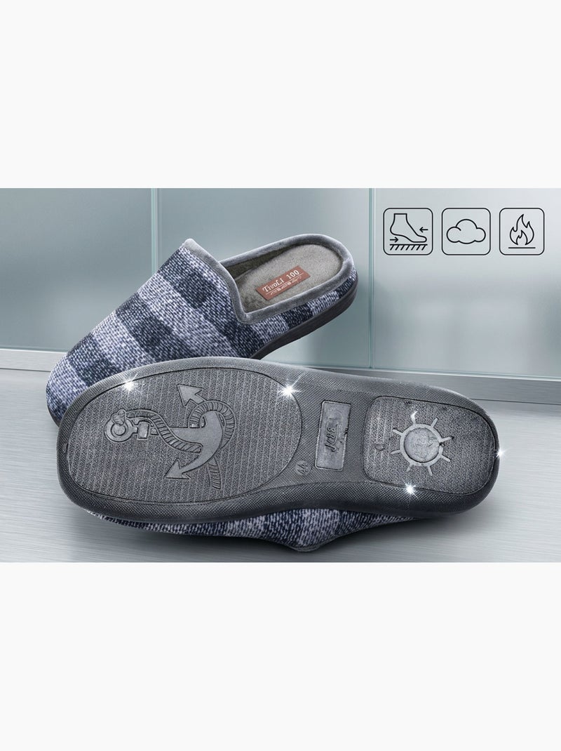 OZABI Pantoufles Homme Mule Chaudes Antiderapantes Confort Gris - Kiabi