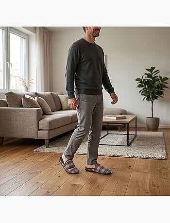 OZABI Pantoufles Homme Mule Chaudes Antiderapantes Confort