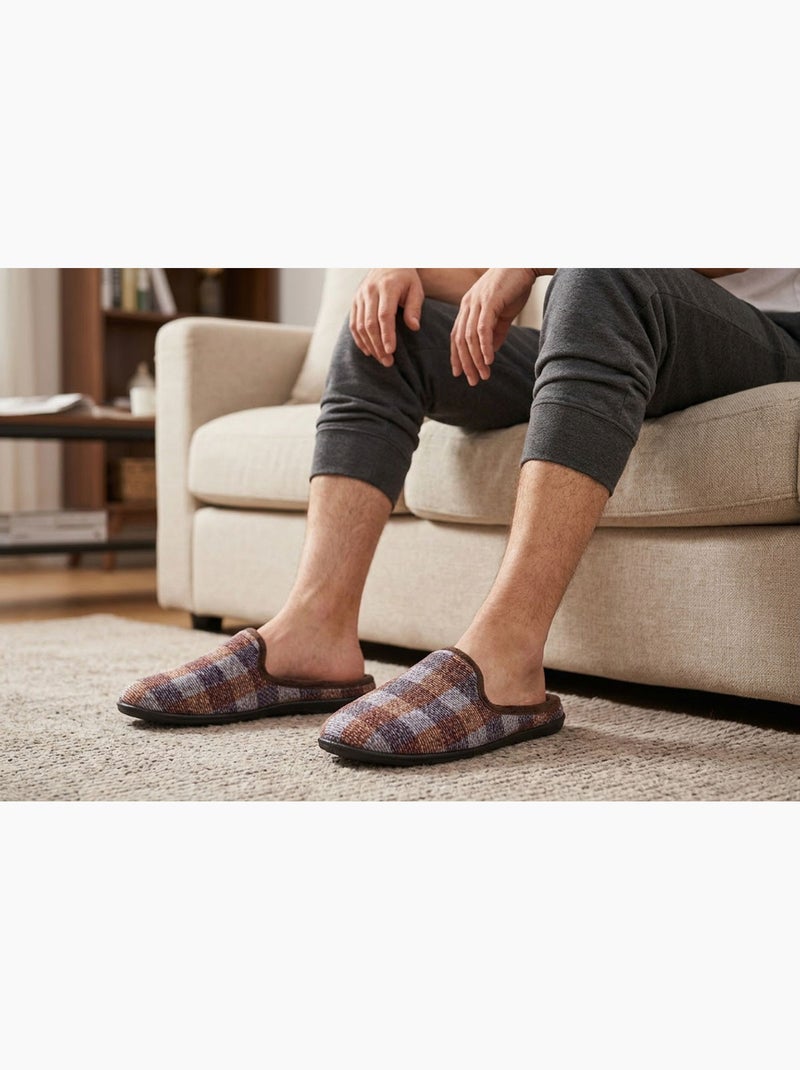 OZABI Pantoufles Homme Mule Chaudes Antiderapantes Confort Marron - Kiabi