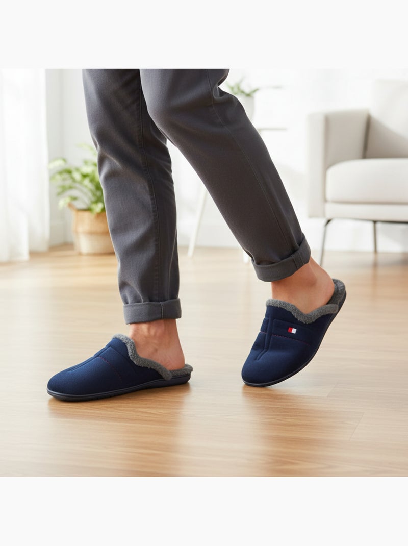 Ozabi pantoufles mules homme fabriquées en espagne, motifs fantaisie Bleu marine - Kiabi