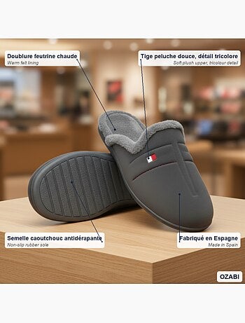 Ozabi pantoufles mules homme fabriquées en espagne, motifs fantaisie