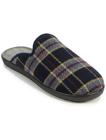 Ozabi pantoufles mules homme fabriquées en espagne, tige jacquard écossais
