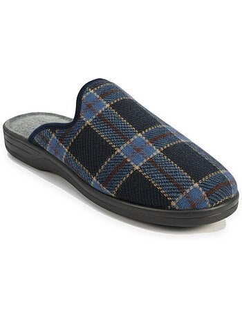 Ozabi pantoufles mules homme fabriquées en espagne, tige jacquard écossais