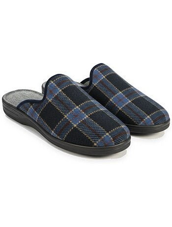 Ozabi pantoufles mules homme fabriquées en espagne, tige jacquard écossais