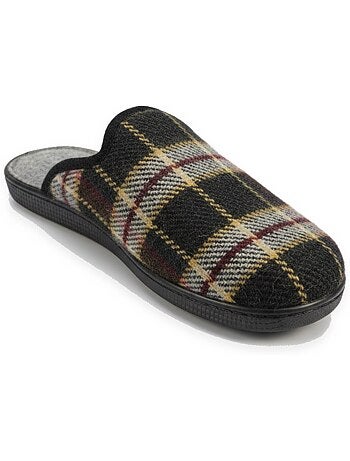 Ozabi pantoufles mules homme fabriquées en espagne, tige jacquard écossais