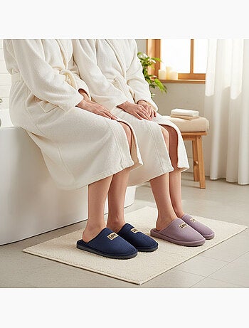 Ozabi pantoufles ouvertes femme, pack de 2 paires, plaquette love