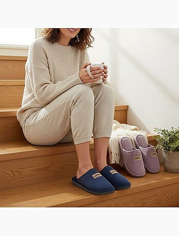 Ozabi pantoufles ouvertes femme, pack de 2 paires, plaquette love