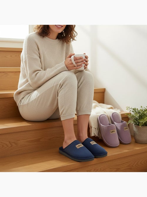 Ozabi pantoufles ouvertes femme, pack de 2 paires, plaquette love - Kiabi