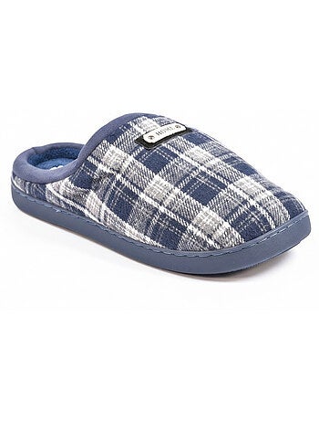 Ozabi pantoufles ouvertes homme, jacquard écossais, semelle antidérapante