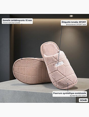 Ozabi pantoufles ouvertes homme, style sport, semelle caoutchouc antidérapante