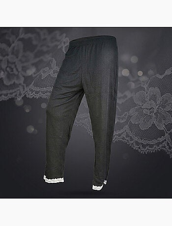 OZABI Pyjama Femme Long Boutonné Dentelle Tissu Ultra Léger