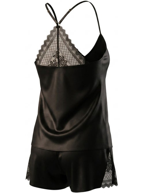 OZABI Pyjama Femme Satiné Débardeur Dentelle Col V Toucher Soie - Kiabi OZABI Pyjama Femme Satiné Débardeur Dentelle Col V Toucher Soie - Kiabi