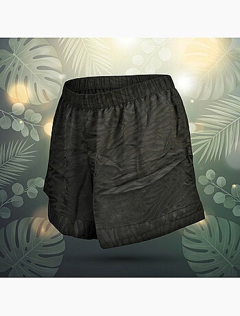 Ozabi pyjama femme short satiné boutonné motif zèbre toucher soie