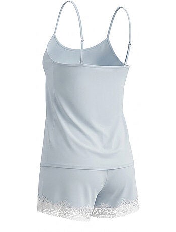 OZABI Pyjama Femme Viscose Débardeur Col V Dentelle Toucher Doux