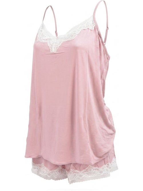 OZABI Pyjama Femme Viscose Débardeur Col V Dentelle Toucher Doux - Kiabi OZABI Pyjama Femme Viscose Débardeur Col V Dentelle Toucher Doux - Kiabi