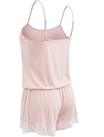 OZABI Pyjama Femme Viscose Débardeur Col V Dentelle Toucher Doux