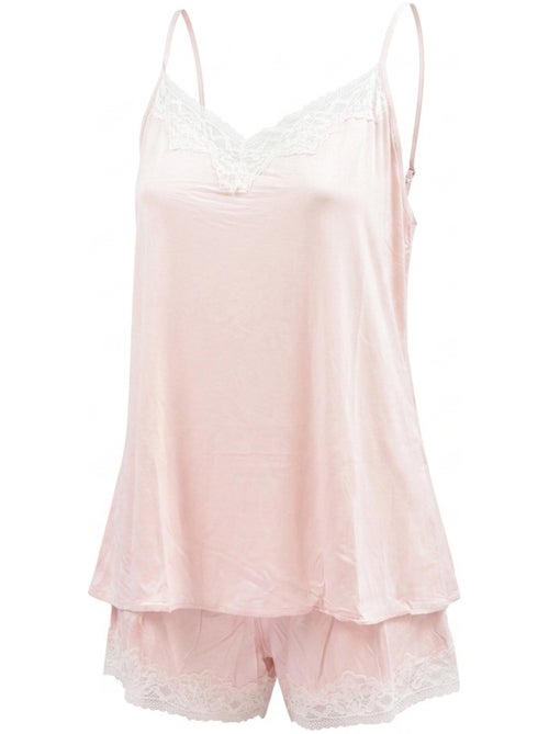 OZABI Pyjama Femme Viscose Débardeur Col V Dentelle Toucher Doux - Kiabi OZABI Pyjama Femme Viscose Débardeur Col V Dentelle Toucher Doux - Kiabi