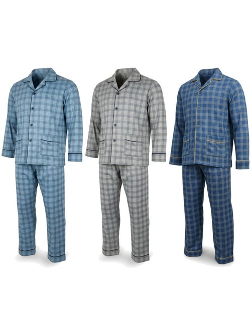 Ozabi pyjama homme boutonné pack de 3, coton doublé polaire, manches longues - Kiabi Ozabi pyjama homme boutonné pack de 3, coton doublé polaire, manches longues - Kiabi