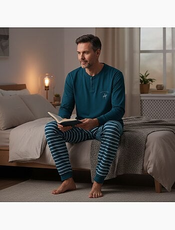 Ozabi pyjama homme doublé polaire écusson brodé