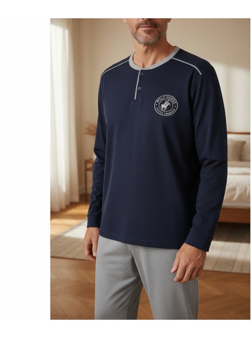 Ozabi pyjama homme doublé polaire écusson brodé - Kiabi